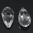 10 Crystal Glass Teardrop Pendant Beads, top drilled, 13x8mm  bgl0576