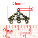 10 Antique Bronze Three to One Connector Charms Findings for multi-strand . 22mm x 18mm . chb0231