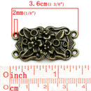 4 Antique Bronze Fancy Connector Charms Findings . 36mm x 19mm   chb0249