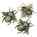 2 Antique Bronze Metal BUMBLEBEE Embellishment Cabochons. 40mm x 37mm. CAB0041