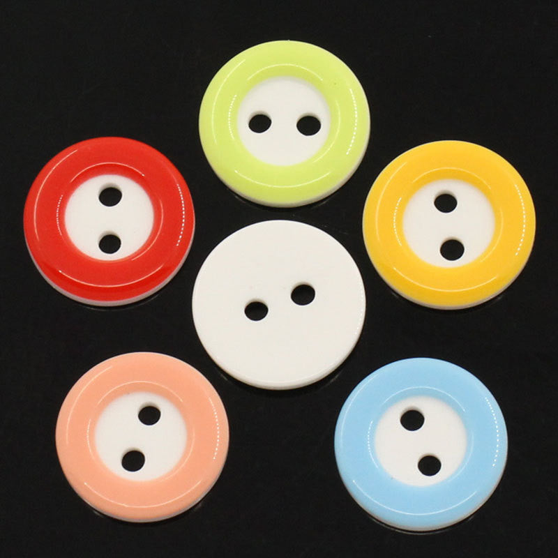 20 ROUND Mixed Colors 2-Tone Buttons for Jewelry Making, Scrapbooking, Sewing . 13mm but0126