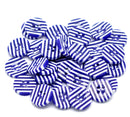 12 Round NAVY BLUE STRIPE Buttons for Jewelry Making, Scrapbooking, Sewing . 13mm . but0078
