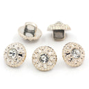 10 Light Gold Dot RHINESTONE Shank Buttons . acrylic . 11mm but0145