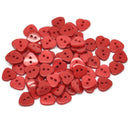 12 RED HEART Buttons for Jewelry Making, Scrapbooking, Sewing . 12mm x 11mm  but0048