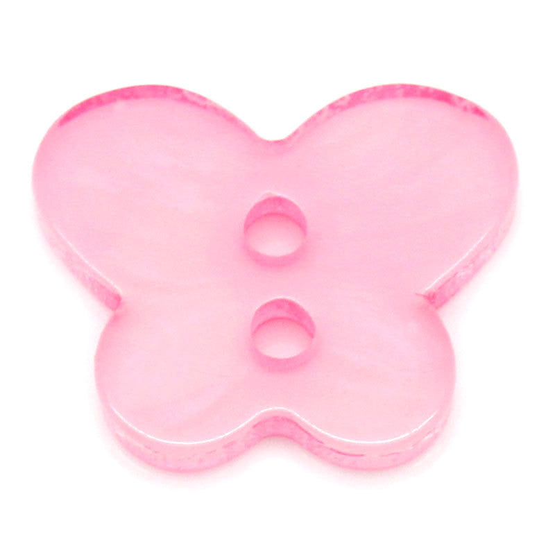 12 LIGHT PINK BUTTERFLY Buttons for Jewelry Making, Scrapbooking, Sewing . 16mm x 13mm  but0057