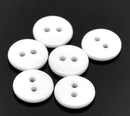 12 ROUND SNOW WHITE Buttons for Jewelry Making, Scrapbooking, Sewing . 11mm (3/8") but0129