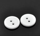 12 ROUND WHITE Buttons for Jewelry Making, Scrapbooking, Sewing . 15mm (5/8") but0125