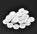12 ROUND WHITE Buttons for Jewelry Making, Scrapbooking, Sewing . 15mm (5/8") but0125