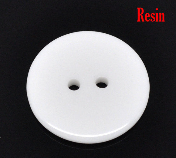 10 Round WHITE Buttons for Jewelry Making, Scrapbooking, Sewing . 23mm but0009