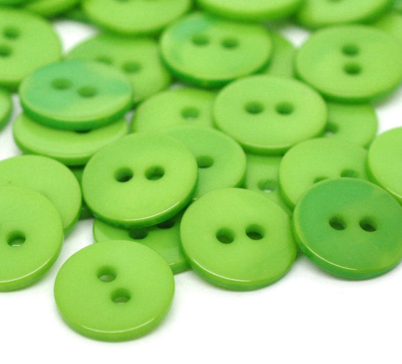 20 Round AVOCADO GREEN Buttons for Jewelry Making, Scrapbooking, Sewing . 11mm but0084