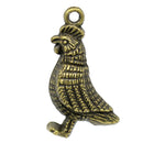 6 Cute Little CHICKEN HEN Bronze Metal Charm Pendants. 28mm x 15mm   Chb0139