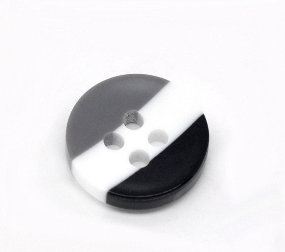 12 ROUND Black, White, Gray STRIPE Buttons for Jewelry Making, Scrapbooking, Sewing . 12mm  but0098