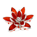 2 Rhinestone POINSETTIA RED 3d FLOWER Connector Link Findings 35mm x 30mm . fin0032