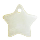 10 White STAR Charm Pendants, made of shell .   12mm  cgm0027