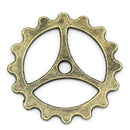 8 Bronze Tone COG GEAR Charm Pendants 25mm (1" diameter)  chb0003