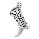 8 Silver Tone Metal COWBOY BOOT Charm Pendants 22mm x 14mm . Chs0454