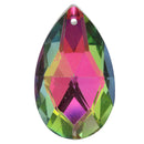 2 Large Rainbow Mystic TEARDROP CHANDELIER DROP Charm Pendants . crystal  38mm x 22mm (1.5" long)   bgl0559