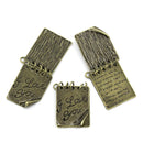 1 Bronze Tone Metal I LOVE You Note Moveable Charm Pendants.  chb0100