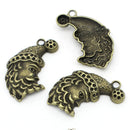 2 Large Bronze Metal SANTA CLAUS charm pendants .  45mm x 27mm  chb0240