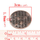 2 Stamped Copper Oval Charm Pendants, 30mm x 26mm. CHC0015