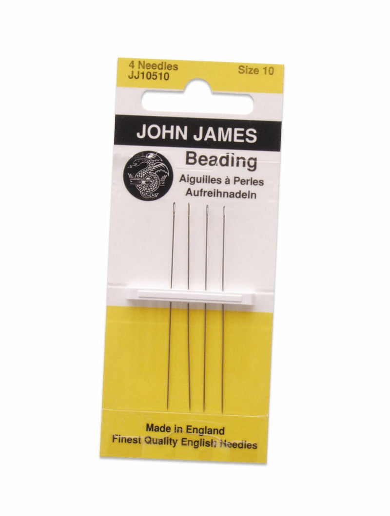 4 English Beading Needles, John James Size 10 tol0237