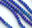 1 Strand 15.5" Round Dyed FACETED Blue and Purple AGATE Beads 6mm  Natural Gemstones gag0113
