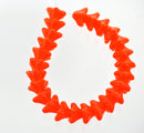 25 TANGERINE ORANGE Tulip Flower Fire Polished Czech Glass Beads . 9x6mm . bgl0821