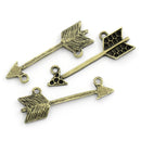 5 Bronze Tone Metal ARROW Charm Pendant Connector Links . CHB0192