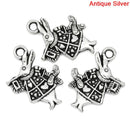 8 Antique Silver Tone ALICE in WONDERLAND White Rabbit Charms Pendant Findings 19x14mm  chs0825