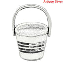 5  Silver Tone SAND PAIL Bucket  Charms Pendants  chs0216