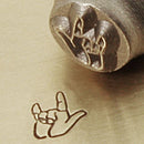 ImpressArt Metal Design Stamp,  6mm I LOVE YOU Hand Sign   tol0012