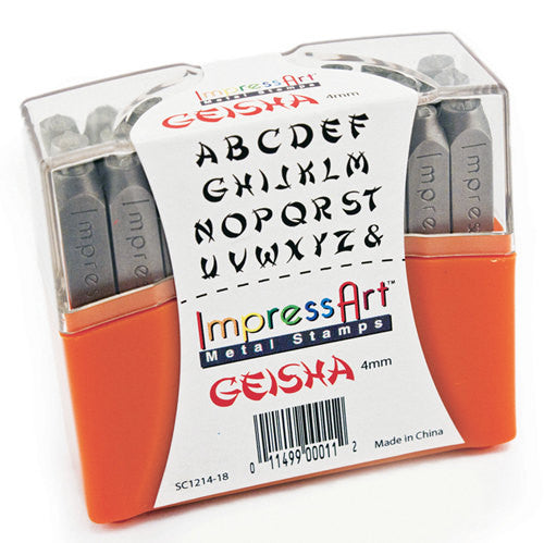 ImpressArt Metal Alphabet Letter Stamping Set,  4mm GEISHA Font  tol0142