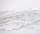 12 Beveled Cone Shape Crystal Beads, CLEAR AB  11mm x 6mm  bgl0730