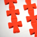 50x40mm Large Howlite Stone Beads ORANGE Maltese CROSS, full strand, 8 beads, how0431b