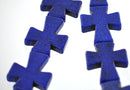 36x30mm Howlite Cross Beads, Royal Blue, 2 beads  how0375a
