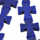 50x40mm Royal Blue Howlite Cross Beads, Royal Blue, full strand, 8 beads, how0436b