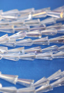 12 Beveled Cone Shape Crystal Beads, CLEAR AB  11mm x 6mm  bgl0730