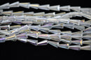 12 Beveled Cone Shape Crystal Beads, CLEAR AB  11mm x 6mm  bgl0730