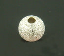 50 Silver Stardust Metal Round Beads  4mm . bme0268