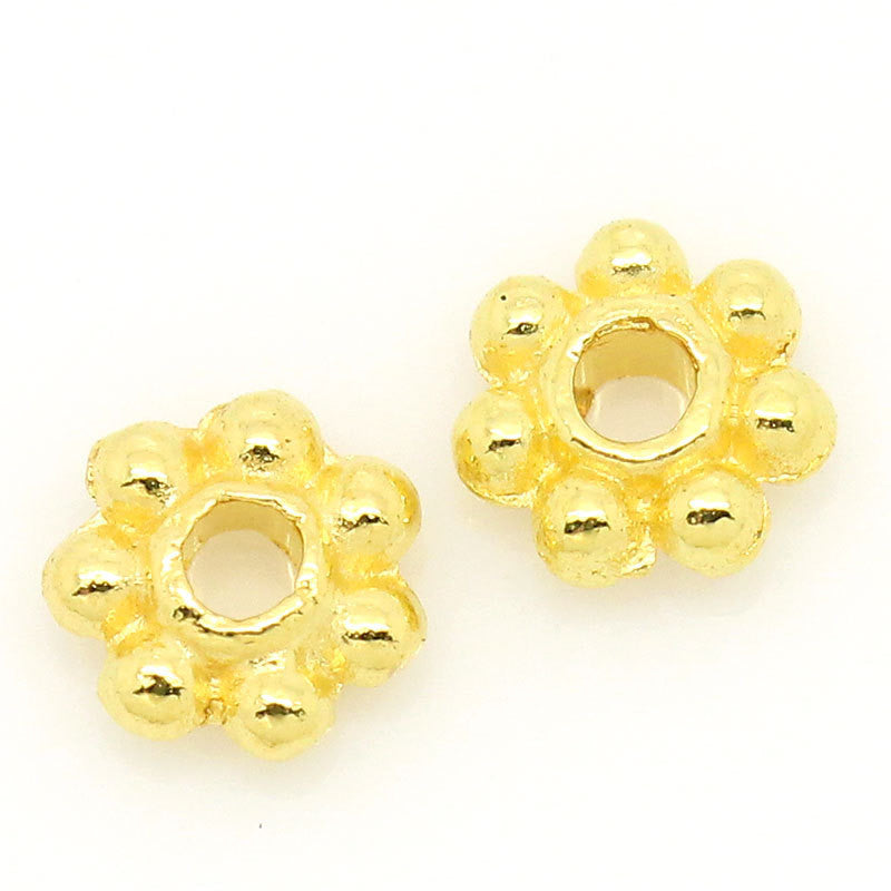 1000 Bright GOLD PLATED DAISY Spacer Beads  4mm   bme0151b