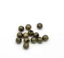 50 DARK BRONZE Stardust Metal Round Beads  4mm   bme0170