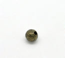 50 DARK BRONZE Stardust Metal Round Beads  4mm   bme0170