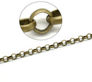 1 yard (3 feet) of Antiqued Bronze Fancy Oval ROLO Link Chain  .  soldered links are 6mm   fch0073