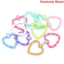 30 Mixed Acrylic Heart Charms cha0038