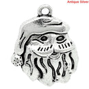 30 bulk Silver Tone Christmas SANTA CLAUS Face Charm Pendants chs0662b