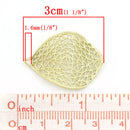 2 GOLD PLATED Copper Charm Pendants Filigree Leaf, open filigree design chg0096
