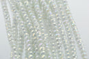 4mm WHITE AB Faceted Glass Crystal Rondelle Beads, full strand, about 100 beads, bgl1057b