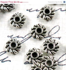 BULK 6mm Small Pewter DAISY Swirl Round Spacer Beads 200 pc bme0129