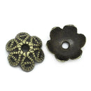 50 Dome BEAD Caps . Antique Bronze Metal 9.5mm fin0098
