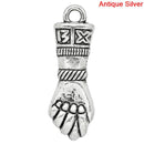 2 Silver Metal FIGA FIST Good Luck Amulet Charm Pendants . chs0217